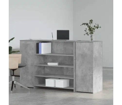 Reģistratūra, Betona Pelēks, 180X50X103,5 Cm, Inženierijas Koks Vidaxl Reģistratūra, Betona Pelēks, 180X50X103,5 Cm, Inženierijas Koks Vidaxl