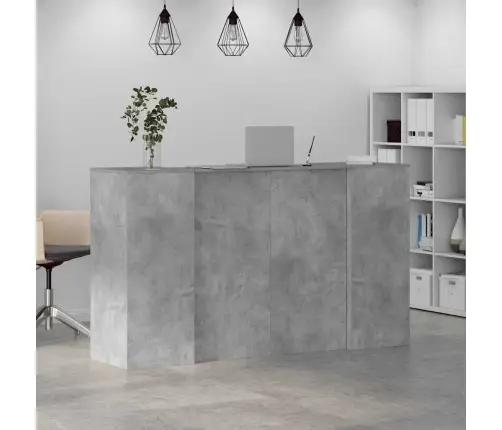 Reģistratūra, Betona Pelēks, 180X50X103,5 Cm, Inženierijas Koks Vidaxl Reģistratūra, Betona Pelēks, 180X50X103,5 Cm, Inženierijas Koks Vidaxl