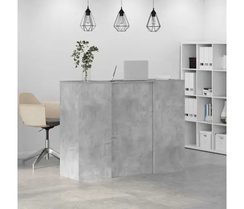 Reģistratūra, Betona Pelēks, 135X50X103,5 Cm, Inženierijas Koks Vidaxl