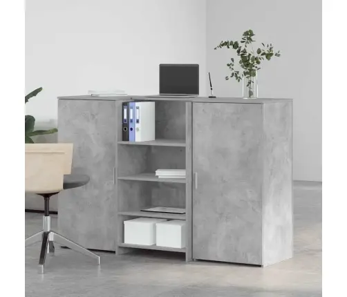 Registratūra, Betono Pilkas, 155X50X103,5 cm Apdirbta Mediena