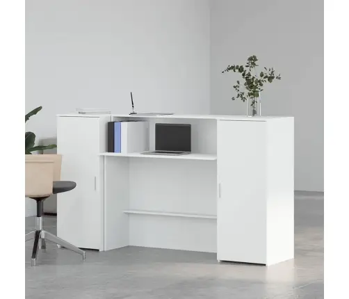 Reģistratūra, Balta, 180X50X103,5 Cm, Inženierijas Koks Vidaxl