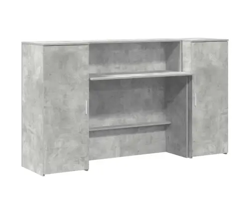 Reģistratūra, Betona Pelēks, 180X50X103,5 Cm, Inženierijas Koks Vidaxl