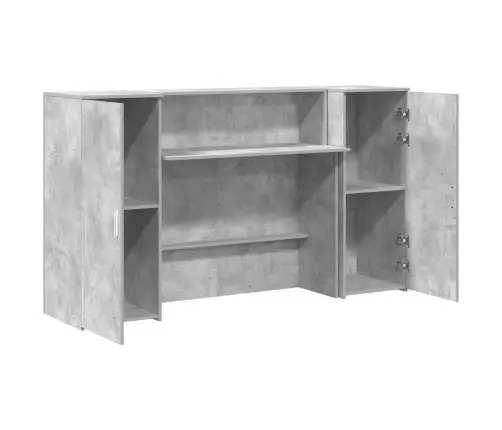 Reģistratūra, Betona Pelēks, 180X50X103,5 Cm, Inženierijas Koks Vidaxl