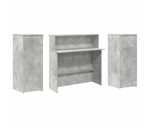 Reģistratūra, Betona Pelēks, 180X50X103,5 Cm, Inženierijas Koks Vidaxl