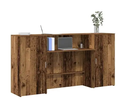 Reģistratūra, Veca Koka, 200X50X103,5 Cm, Inženierijas Koks Vidaxl