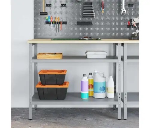 Darbo Stalas Su Lentyna Su Saugykla Pilka 100 X 55 X 85 Cm