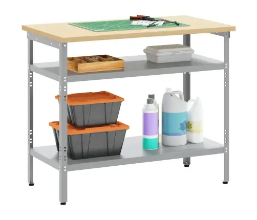 Darbo Stalas Su Lentyna Su Saugykla Pilka 100 X 55 X 85 Cm