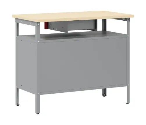 Töölaud Punane Ja Hall 100 X 55 X 85 Cm Töödeldud Puit Ja Teras