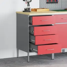 Darbagalds Ar Atvilktni Sarkans Un Pelēks 50 X 55 X 85 Cm Vidaxl