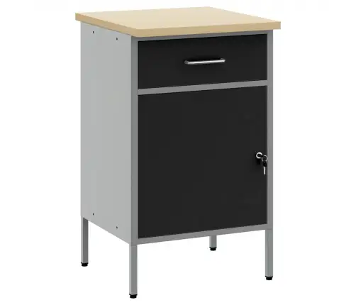 Darbnīca Melna Un Pelēka 50 X 55 X 85 Cm Pulverkrāsots Tērauds Vidaxl