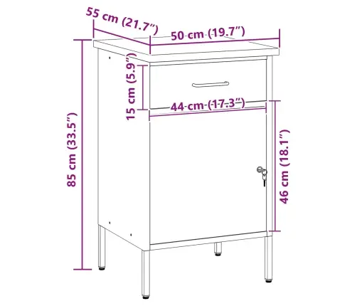 Darbnīca Melna Un Pelēka 50 X 55 X 85 Cm Pulverkrāsots Tērauds Vidaxl