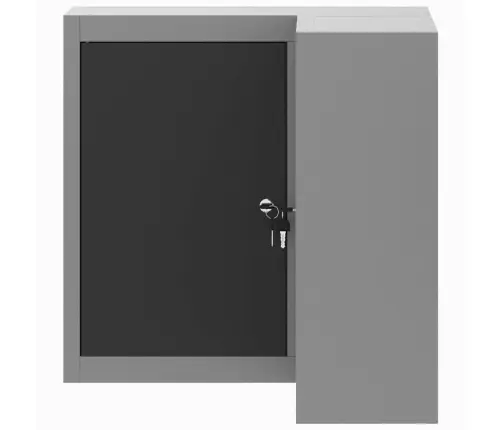 Stūra Rīku Skapītis, Sienas Montējams Un Bloķējams, Melns Tērauds Vidaxl