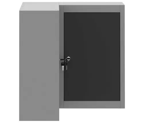 Stūra Rīku Skapītis, Sienas Montējams Un Bloķējams, Melns Tērauds Vidaxl