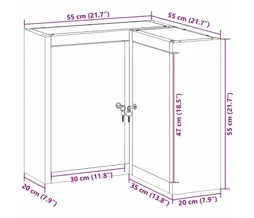 Stūra Rīku Skapītis, Sienas Montējams Un Bloķējams, Melns Tērauds Vidaxl
