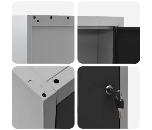 Rīku Skapītis Pie Sienas Melns 50X20X55 Cm Tērauds Vidaxl