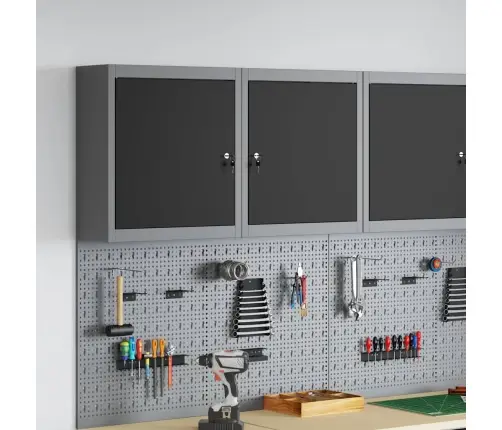 Rīku Skapītis Pie Sienas Melns 50X20X55 Cm Tērauds Vidaxl