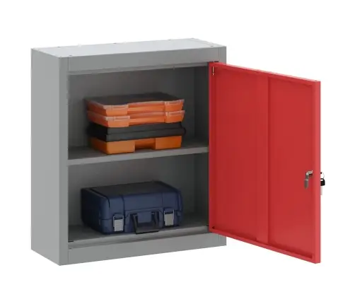 Rīku Skapis Ar Plauktu Sarkans Un Pelēks 50 X 20 X 55 Cm Vidaxl