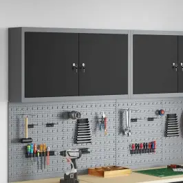 Rīku Skapis Ar Plauktu Melns Un Pelēks 50 X 20 X 55 Cm Vidaxl