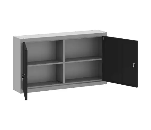 Rīku Skapis Ar Plauktu Melns Un Pelēks 50 X 20 X 55 Cm Vidaxl