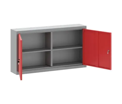 Rīku Skapis Ar Plauktu Sarkans Un Pelēks 50 X 20 X 55 Cm Vidaxl