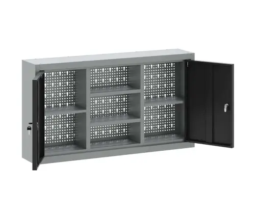 Tööriistakapp Riiuliga Lukuga Must Ja Hall 50 X 20 X 55 Cm