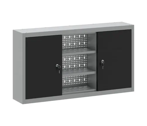 Tööriistakapp Riiuliga Lukuga Must Ja Hall 50 X 20 X 55 Cm