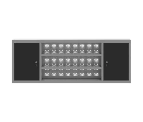 Rīku Skapis Ar Plauktu Melns Un Pelēks 50 X 20 X 55 Cm Vidaxl