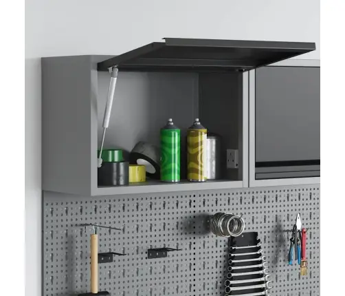 Rīku Skapis Ar Uzglabāšanu Melns Un Pelēks 50 X 25 X 35 Cm Vidaxl