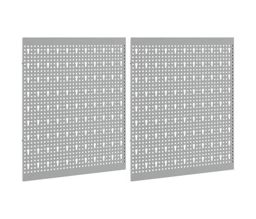 Pegboardi 2 Gabalos Ar 8 Piederumiem, Pelēki, 50X60 Cm, Tērauds Vidaxl