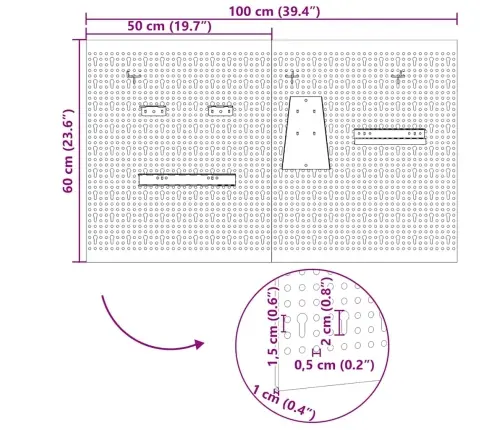 Sandėliavimo Suolas 2 Pcs Pilka 100 X 1 X 60 Cm