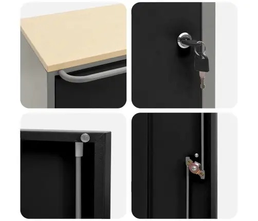 Rīku Skapītis Ar Ritenīšiem Un Slēdzamu, Melns, 75X45X85 Cm, Tērauds Vidaxl