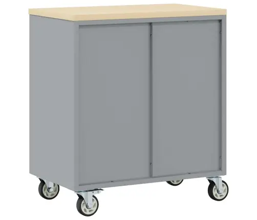 Töökoja Pink Riiuliga Rattaga Must Ja Hall 75 X 45 X 85 Cm