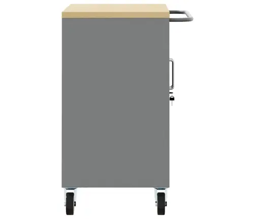 Töökoja Pink Riiuliga Rattaga Must Ja Hall 75 X 45 X 85 Cm