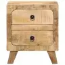 Naktsskapītis 2 Gab 40X32X46 Cm Masīvkoka Raupja Mango Vidaxl