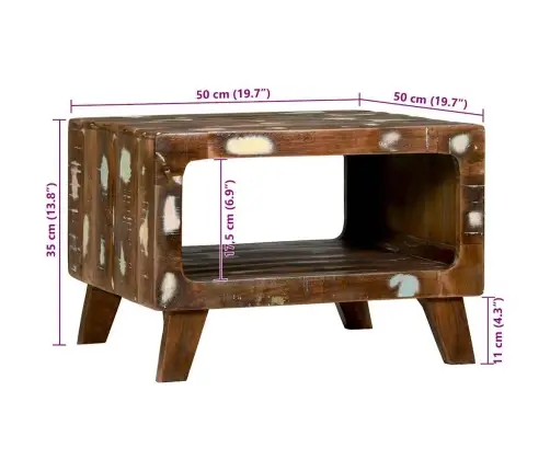 Kafijas Galdiņš 50 X 50 X 35 Cm Pārstrādāts Masīvkoks Vidaxl