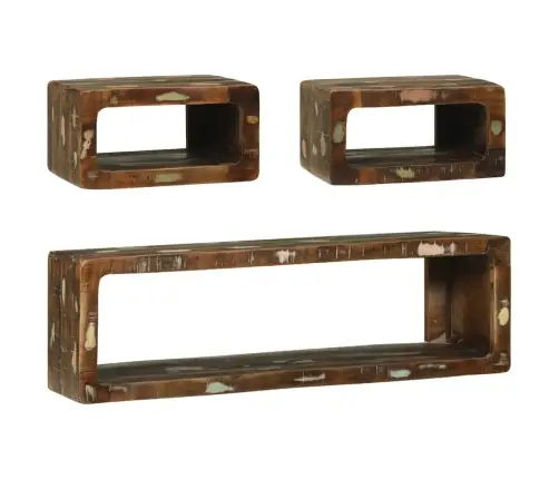 Tv Spintelių Komplektas 3 Pcs Perdirbtos Medienos Masyvas