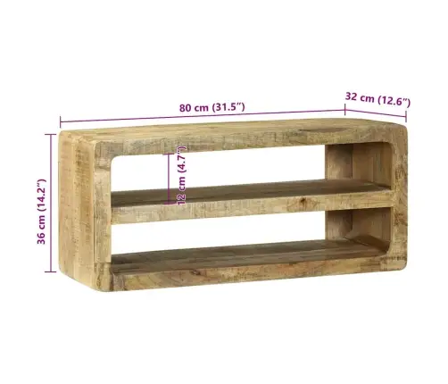 Telerikapp Riiuliga Pruun 80 X 32 X 36 Cm Mangopuit