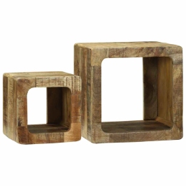 Tv Üksus 2 Pcs Pruun 36 X 30 X 36 Cm Tugev Töötlemata Mangopuit
