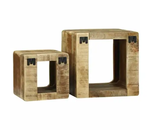 Tv Vienetas 2 Pcs Ruda Nešlifuotos Mango Medienos Masyvas Tv Vienetas 2 Pcs Ruda Nešlifuotos Mango Medienos Masyvas