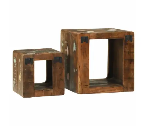 Tv Üksused Riiuliga 2 Pcs Mitmevärviline Tugev Taastatud Puit