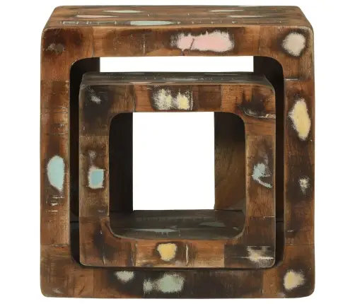 Tv Üksused Riiuliga 2 Pcs Mitmevärviline Tugev Taastatud Puit