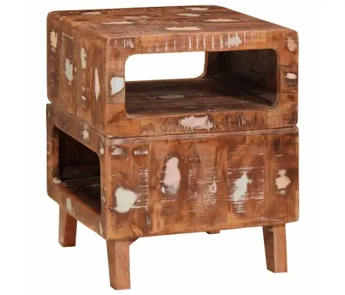 Lõpplauad Riiuliga Pruun 40 X 40 X 49 Cm Tugev Taastatud Puit