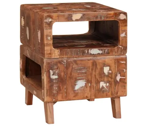 Lõpplauad Riiuliga Pruun 40 X 40 X 49 Cm Tugev Taastatud Puit