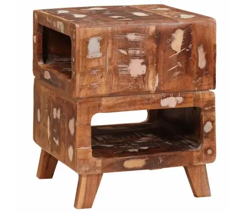 Lõpplauad Riiuliga Pruun 40 X 40 X 49 Cm Tugev Taastatud Puit