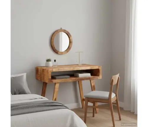 Dressing Galds Ar Plauktu Brūna 90 X 76 X 45 Cm Mango Masīvkoks Vidaxl