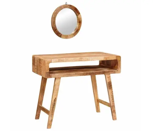 Dressing Galds Ar Plauktu Brūna 90 X 76 X 45 Cm Mango Masīvkoks Vidaxl
