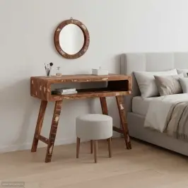 Dressing Galds Brūna 90 X 76 X 45 Cm Cieta Atjaunota Koksne Vidaxl Dressing Galds Brūna 90 X 76 X 45 Cm Cieta Atjaunota Koksne Vidaxl