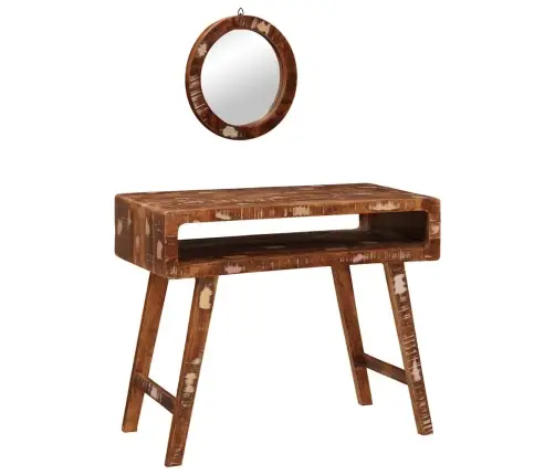 Riietumislaud Pruun 90 X 76 X 45 Cm Tugev Taastatud Puit