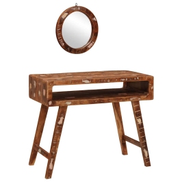 Makiažo Stalas Ruda 90 X 76 X 45 Cm Tvirta Atkurta Mediena