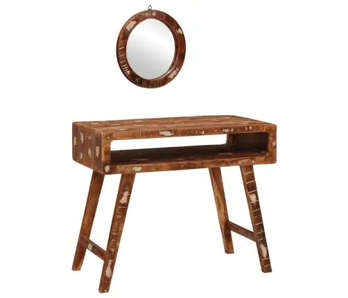 Riietumislaud Pruun 90 X 76 X 45 Cm Tugev Taastatud Puit